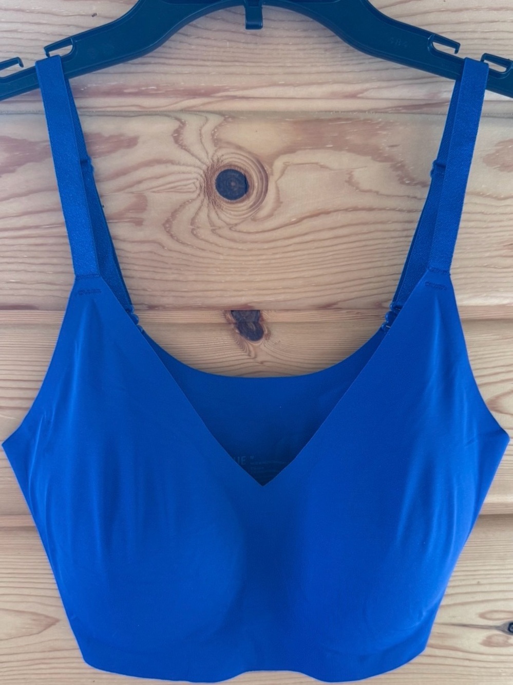 True & Co. Blue Seamless V-Neck Bralette